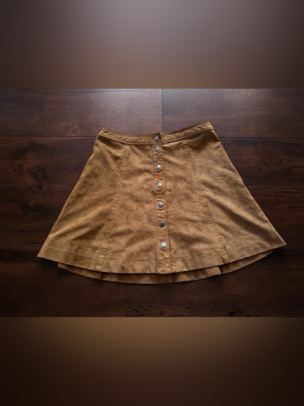 Abercrombie & Fitch Womens Size 2 Brown Faux Suede Mini Skirt Y2K Button Front